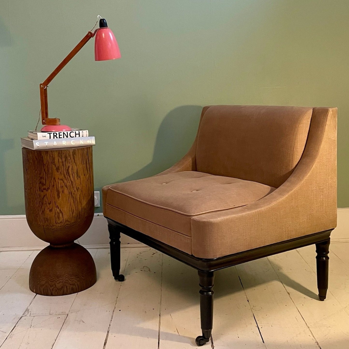 curved wooden side table quality craftsmanship limited edition