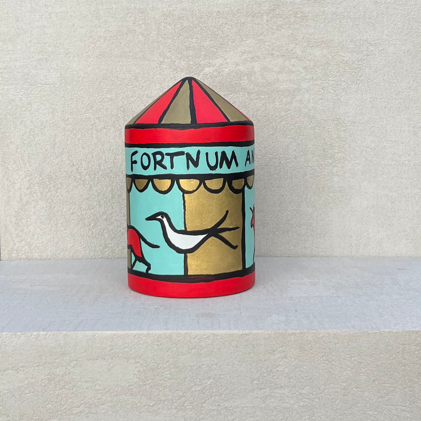 Fortnum & Mason decorative tin hand painted Christmas 2022 window collection