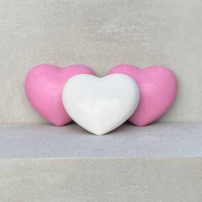 White and pink mini love heart props from Fortnum & Mason 2023 window display